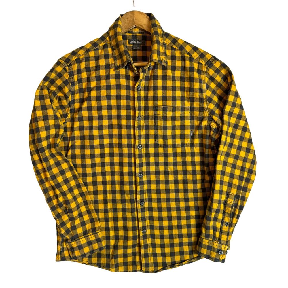 Eddie Bauer Flannel Shirt Mens Medium Plaid Check Outdoor Gorpcore Camp Hiking